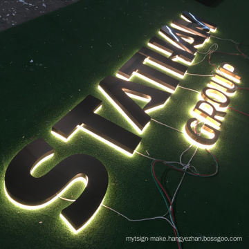 Custom Shop Store Front Metal Logo Light Up Letter Office Commercial Business Reception Led Signs 3d Signage Backlit